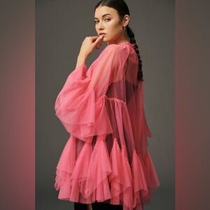 Anthropologie mini tulle layer dress